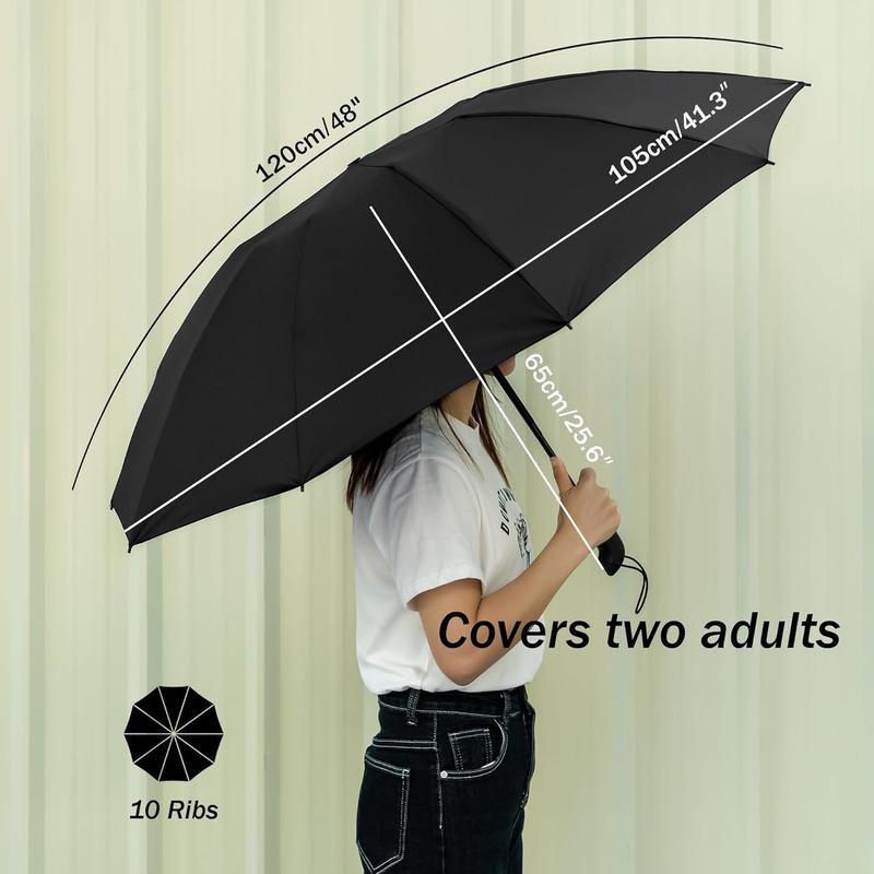 Travel Inverted Umbrella Compact Windproof- Automatic reverse  for Rain - Folding Portable Teflon Coating 48inch Span, 10 Ribs Large Umbrella