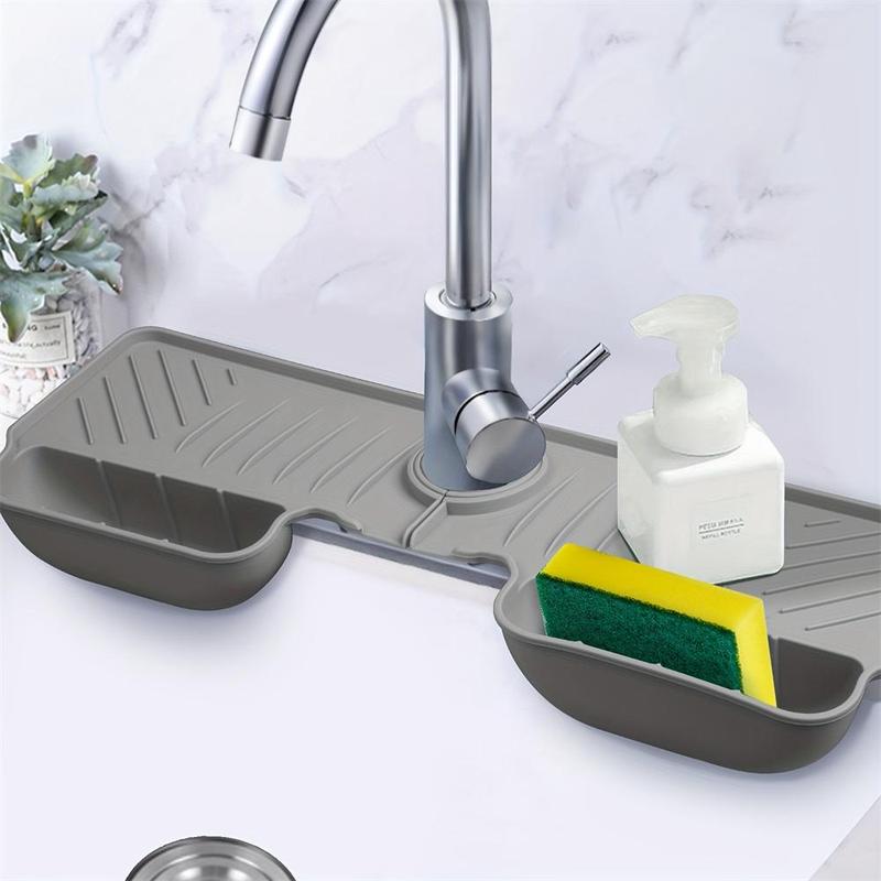 Kitchen Sink Drain Mat, 1 Count Reusable & Durable Sink Mat, Household Sink Sponge Holder, Bathroom Accessories