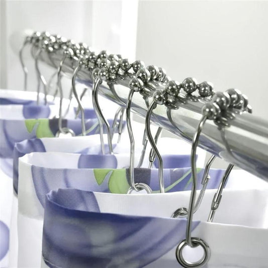 Metal Shower Curtain Hook, 12pcs?Modern Simple Decorative Shower Curtain Hanger, Shower Curtain Rod Accessories for Home Bathroom