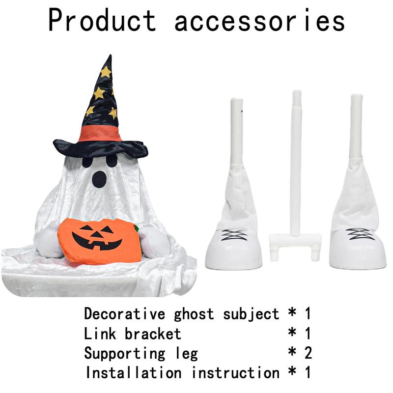 Ghost Design Halloween Decoration, 1 Count Cute Ghost with LED Light, Halloween Decorations for Home Party (Battery Required, without Battery), Fall Gifts