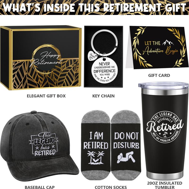 Mayicivo Retirement Gifts 2024, Happy Retirement Gifts for Coworker, Teacher, Boss, Nurses, Friends, Mom, Grandma, Retirees, Best Retirement Gifts Funny Female Male Retired Gifts Basket with Wine Tumbler