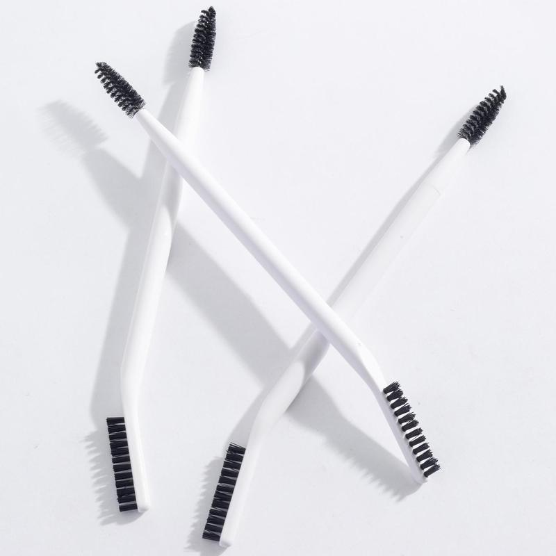 Thin But Stiff Multi-function Dual-ended Eyebrow & Eyelash Brush, 3 Counts Professional Makeup Tools for Women & Girls