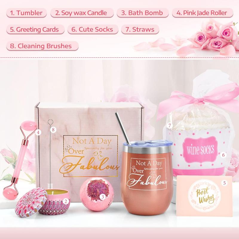 Birthday Gifts for Women, Friendship Gifts for Female Friends, Unique Funny Gifts for Women, -  Christmas, Valentine's Day, Mother's Day Gifts Rose Gold Giftbaskets set Transparent cajas de valentines basket wedding box party favors