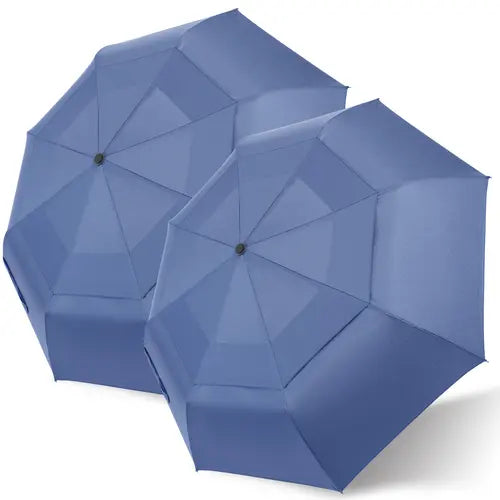 Two sets of fully automatic double layered umbrellas Wind resistant rain resistance