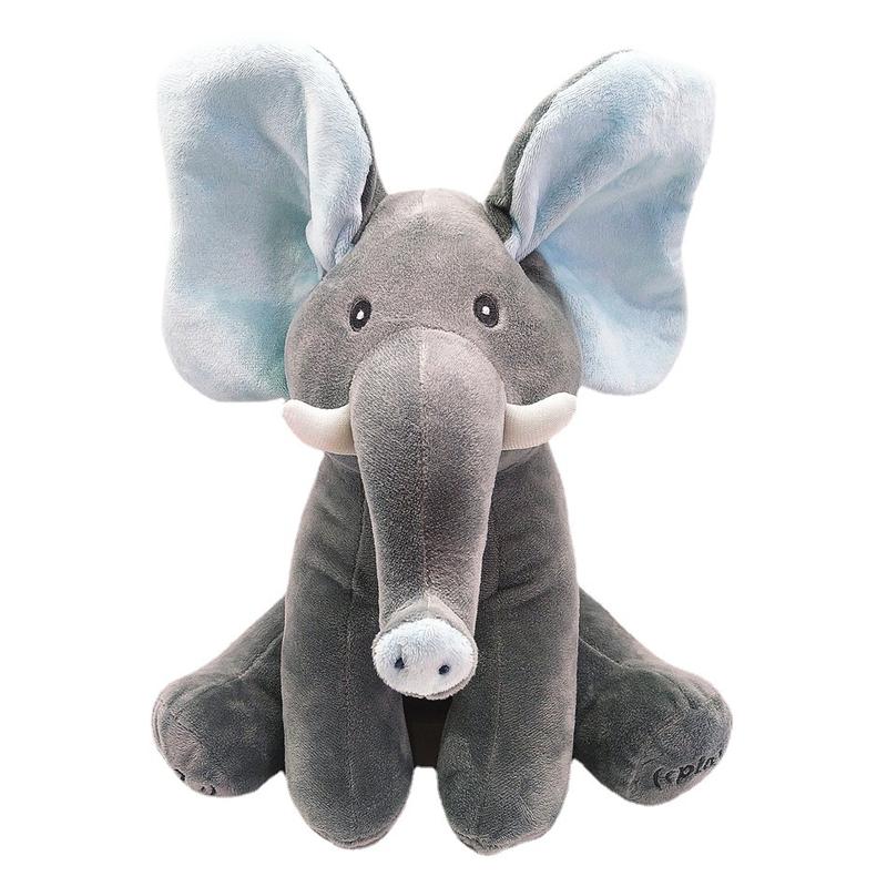 New peekaboo elephant cover their eyes Baby elephants will sing and play music accompanied by soothing elephant plush toys