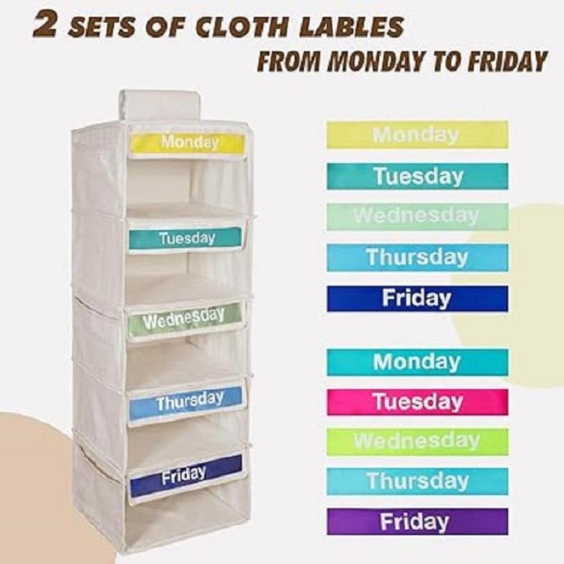 Hanging Clothes Storage Bag, Household Daily Clothing Classification Storage Bag, Monday to Friday Clothes Organizer for Home Use Halloween Decor, Boyfriend Gift