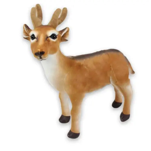 Real Planet Brown Standing Deer Realistic Plush Stuffed Animal