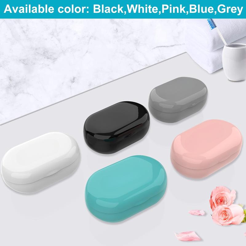 2Pack Soap Holder, Travel Soap Container, Portable Soap Dish with Lid, Leakproof Soap Box for Bar Soap, Soap Bar Holder, Soap Case for Camping, Outdoor, Bathroom, Hiking Traveling (Blue+White)