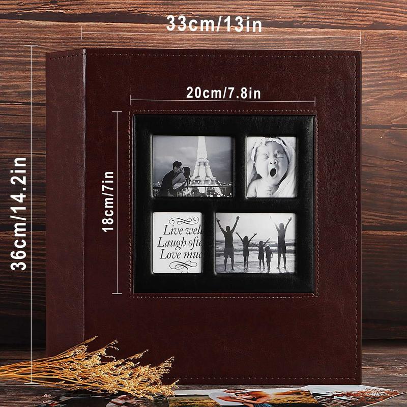 Large Capacity Family Photo Album, 1 Count PU Leather Photo Album, Photo Organizer, Home Decor Photo Organizer for Home Office