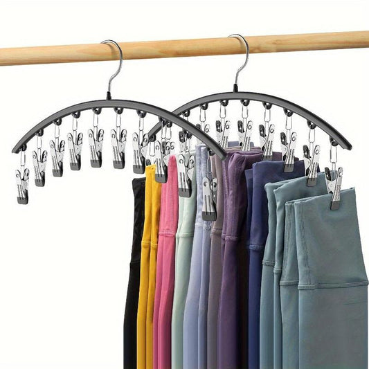 Multi-clip Hanger, 1 Count Durable Socks Drying Rack, Multifunctional Windproof Hanger for Pants, Scarf, Belt, Hat, Towel, Home Organizer