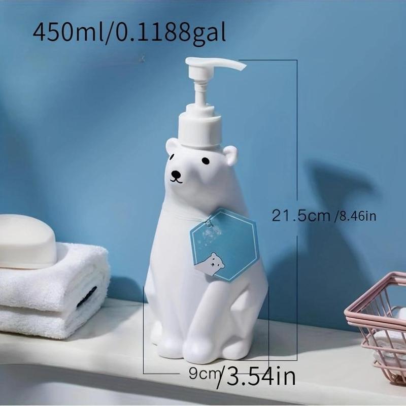 Cute Polar Bear Design Soap Dispenser, Laundry Detergent Hand Sanitizer Travel Bottle, Shampoo Shower Gel Replacement Bottle for Home Bathroom Travel