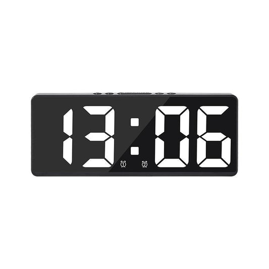 Smart LED Clock, Voice Control Desk Clock, Bedside Silent Digital Alarm Clock, Battery Powered Desktop Table Electronic Digital Clock for Home (Without Battery)