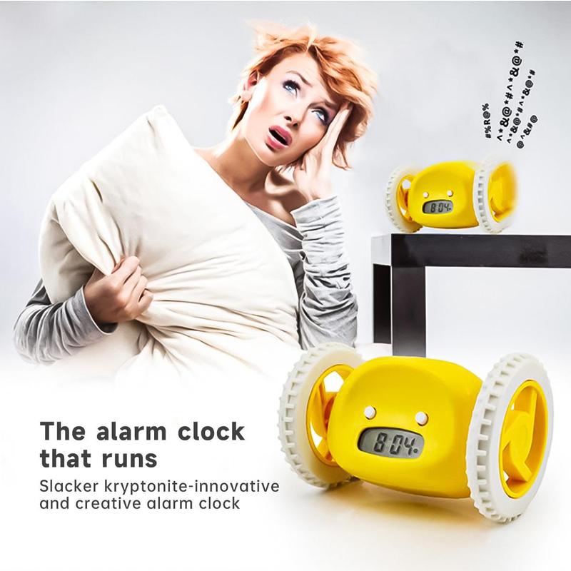 Cute Running Alarm Clock, Portable Running Clock, Running Alarm Clock, Battery Powered Running Clock, Creative Alarm Clock for Home & Office & School (Without Battery)