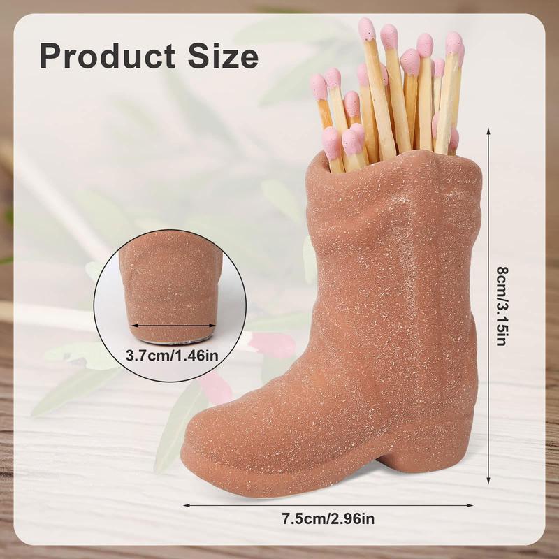 Cowboy Boot Design Candle Match Holder, Creative Ceramic Match Holder, Candle Accessories, Home Decoration for Bathroom Bedroom Kitchen