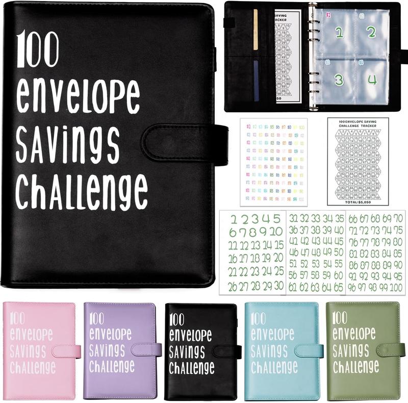 [Free shpping]100 Envelope Saving Challenge Binder, Budget Binder, Money Saving Challenge Book, Saving Challenge Notebook,Piggy bank , Money Organizer, Budget Planner Book For Budgeting.