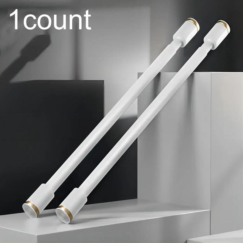 Shower Curtain Rod, 1 Count Multifunctional Retractable Punch Free Rod/2 Counts Thick Clear Base, Household Accessories for Home Kitchen Bathroom Closet Dormitory Office Hotel