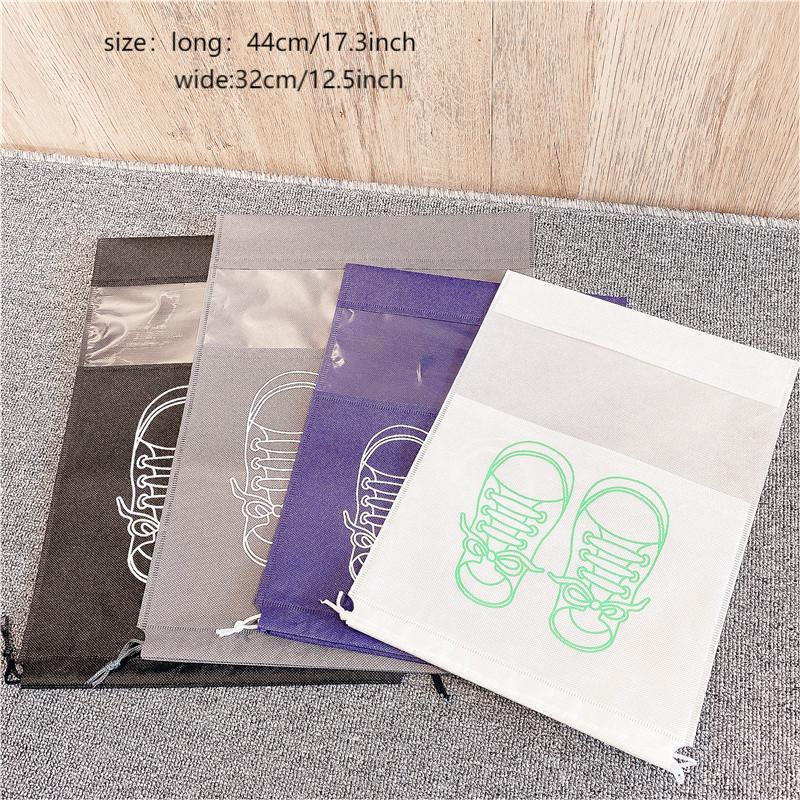 Shoe Bags (5pcs), Dustproof Shoe Storage Bag, Drawstring Design Portable Shoe Cover, Household Convenient Shoe Storage Bag