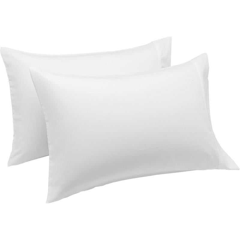 Lightweight Super Soft Easy Care Pillow case, Standard, Bright White, Pack of 2, 30" L x 20" W, Pillows Not Included