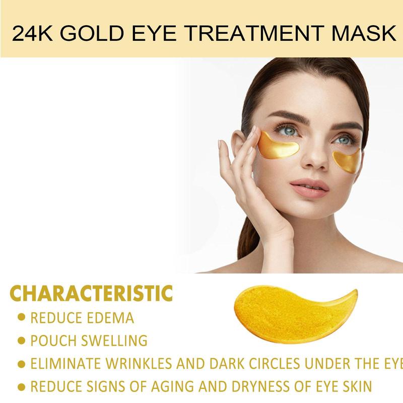 24k Gold Moisturizing Eye Mask, 60pcs/set Tightening and Lifting Eyecare Patch,?Hydrating?Brightening & Firming Eye Sticker, Beauty & Personal Eye Care Product, Skincare Products Skincare Set