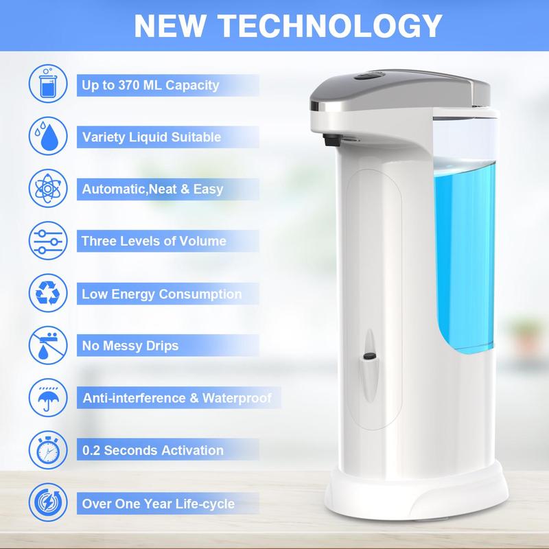 Automatic Soap Dispenser, 1 Count?Touchless Dish Soap Dispenser With Infrared Sensor, Adjustable Soap Dispensing Levels For Bathroom Kitchen