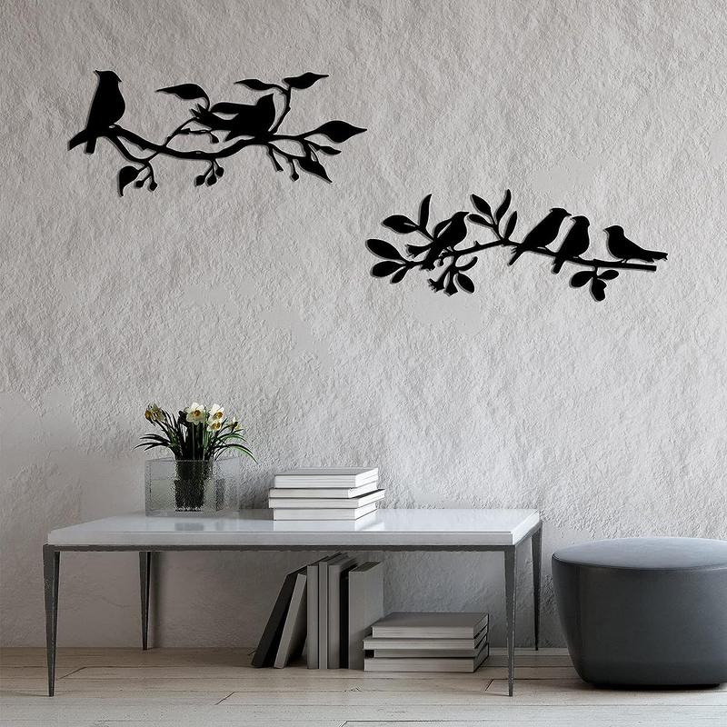 1 Piece/2pcs Mental Bird & Branch Wall Decoration, Modern Metal Wall Art for Home Office Bedroom Decoration