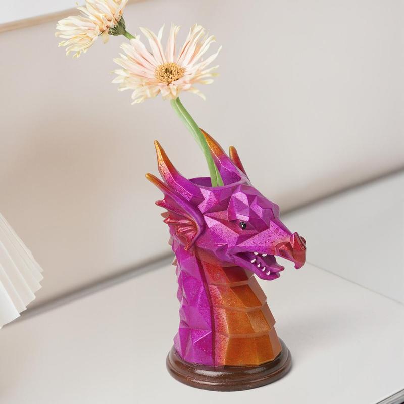 Dragon Design Vase, 1 Piece Creative Resin Pen Holder, Multifunctional Makeup Organizer, Desktop Ornament for Home Office