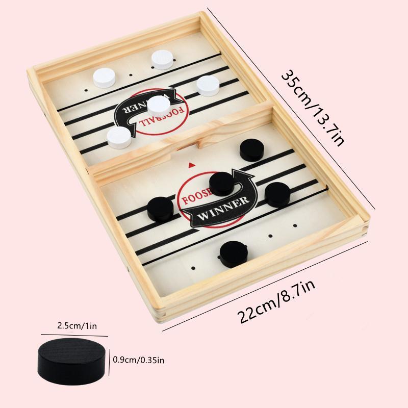 Fast Sling Puck Game, 1 Set Wooden Hockey Game, Foosball Board Game, Desktop Battle Winner Slingshot Game, Family Interaction Family Games Toy, Party Game Supplies