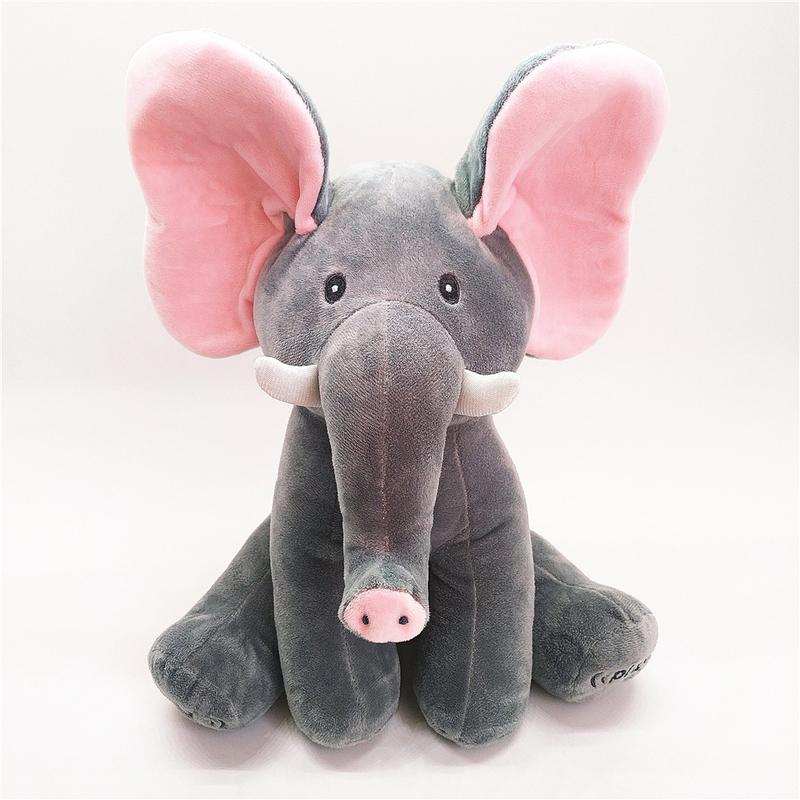 New peekaboo elephant cover their eyes Baby elephants will sing and play music accompanied by soothing elephant plush toys