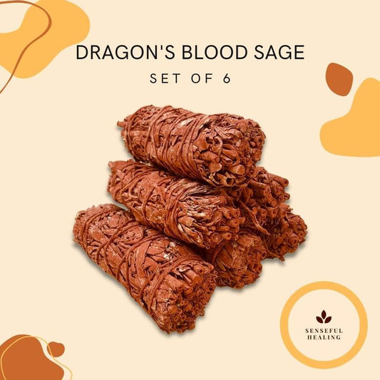 Dragon's Blood Sage (6 Pack) - Spiritual Energy Work Smudging Set