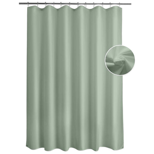 Waterproof Shower Curtain Liner Fabric, Cloth Shower Curtain Liner with Magnets, Sage Green Shower Curtain Liner Soft, Lightweight Shower Curtain Liner Machine Washable, 70 x 72 Inches