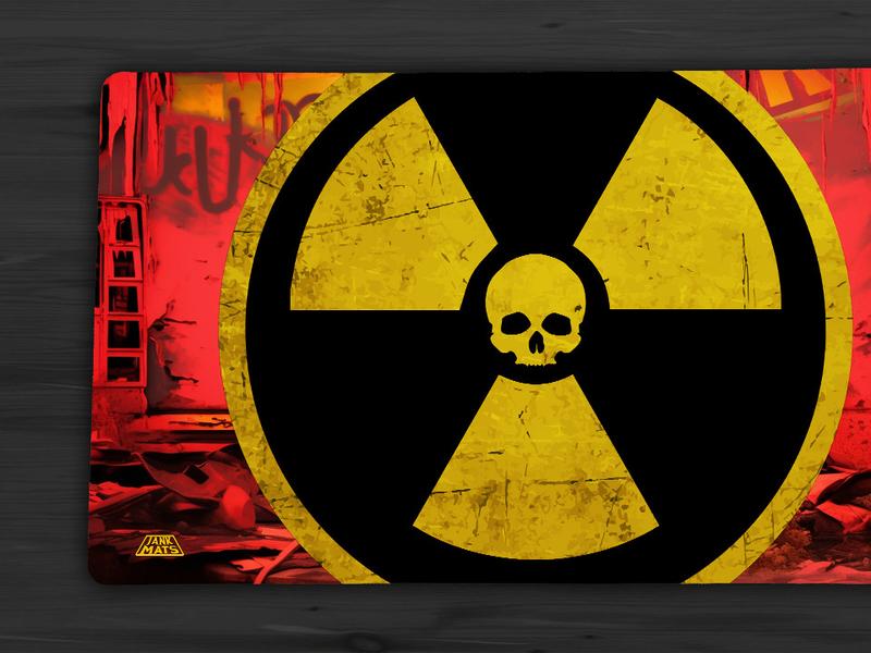 Fallout Alarm Playmat - Premium Trading Card Game Playmat, Stitched, HD Graphics, Smooth Polyester top on a 3 mm rubber backing, MTG, Magic the Gathering, Yugioh, Pokemon, Lorcana, Flesh and Blood