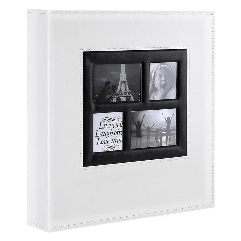 Large Capacity Photo Album, Leather Cover Wedding Family Photo Album, Holds 500 Horizontal and Vertical Photos