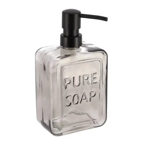 Smoked Glass Soap Dispenser PURE SOAP 18 FL OZ