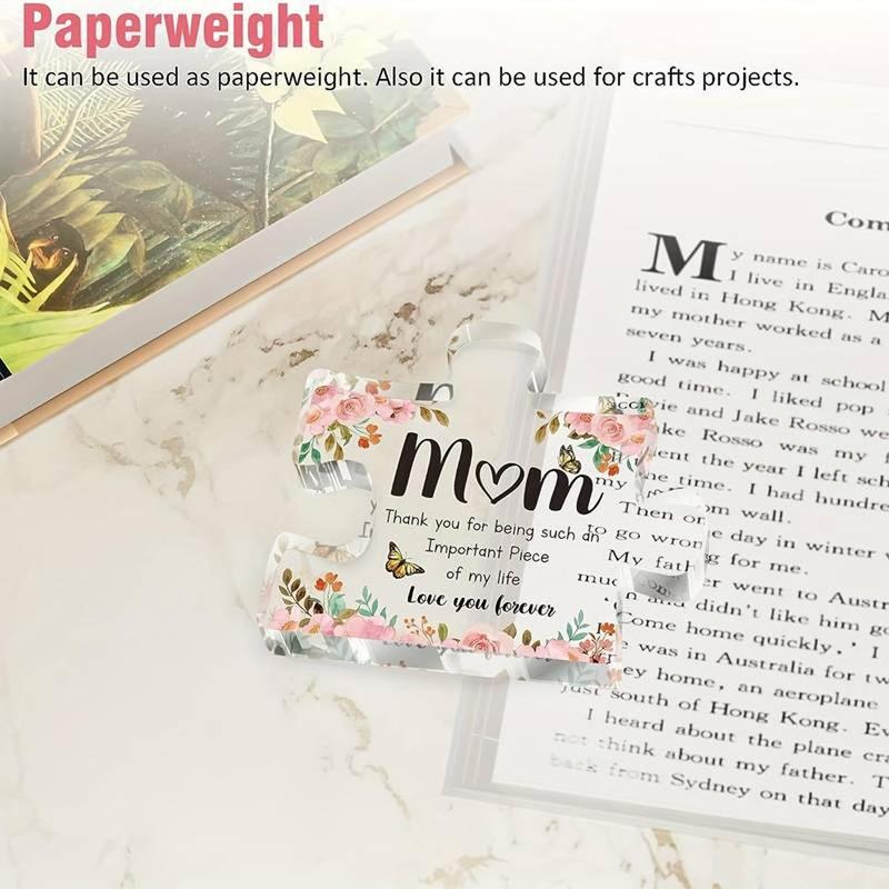 Creative DIY Spring Flower Pattern Puzzle Design Acrylic Plaque, 1 Count Birthday Gift for Mom, Desktop Decoration Gift