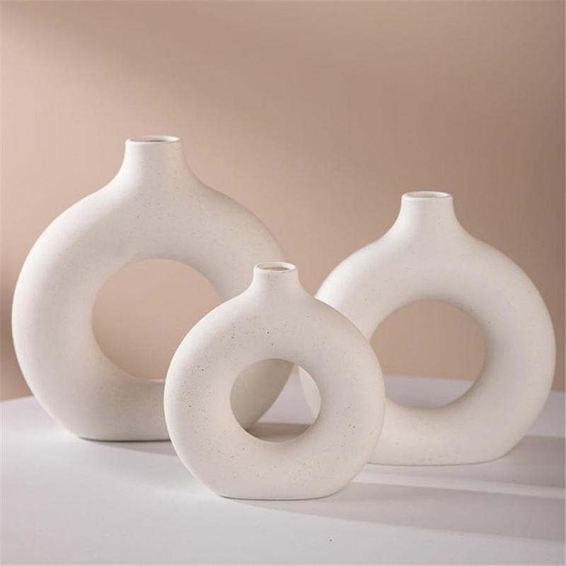 Ceramic Vase without Flower, 1/2/3 Counts/set Modern Round Shaped Vase, Home Decor Supplies for Living Room Bedroom Dining Room, Bedroom Decorative Accessories, Fall Decor