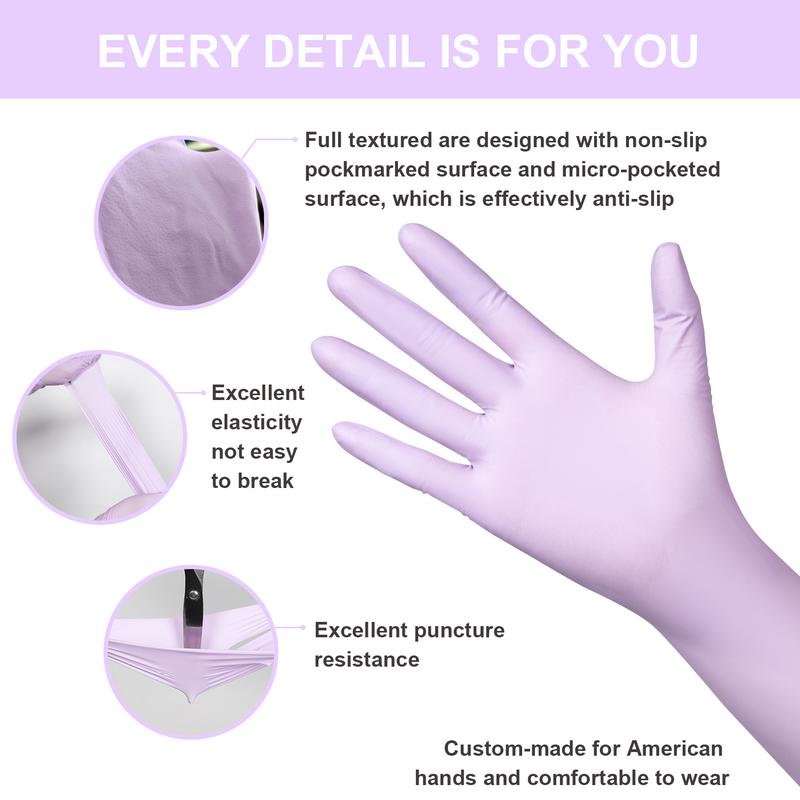 FINITEX 5 Mil Wrist Extension Disposable Nitrile Gloves Purple - 100 Pack Latex Free/Powder Free 12 Inch Cleaning Medical Exam Food Gloves, Nail Art and Hair Coloring, Cleaning, Household, Personal Care Products, Fashion, Pet Care