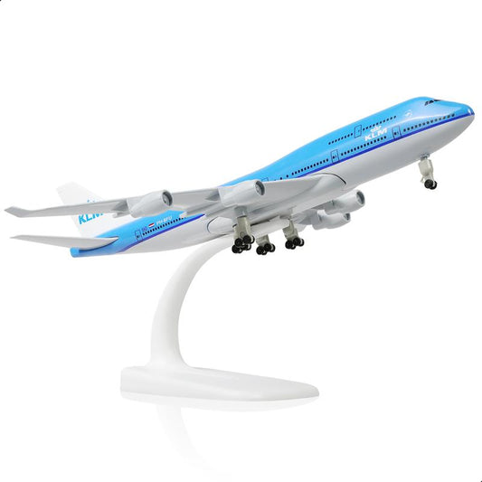 Boeing 747 1:300 KLM Diecast Metal Airplane Model with Stand Airliner Alloy Aircraft Kit for Aviation Enthusiasts Display Collection or Gift (L: 20cm) model planes