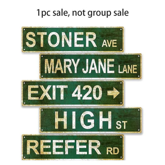 Sold Separately Rectangular Metal Sign, 1 Count Retro Letter Pattern Street Sign, Spring Decorative Plaque for Home Cafe Restaurant Office