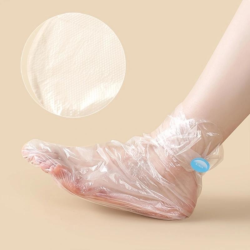 Plastic Disposable Socks, 100pcs Clear Paraffin Wax Bath Liners for Feet, Disposable Foot Cover, Foot Care Socks