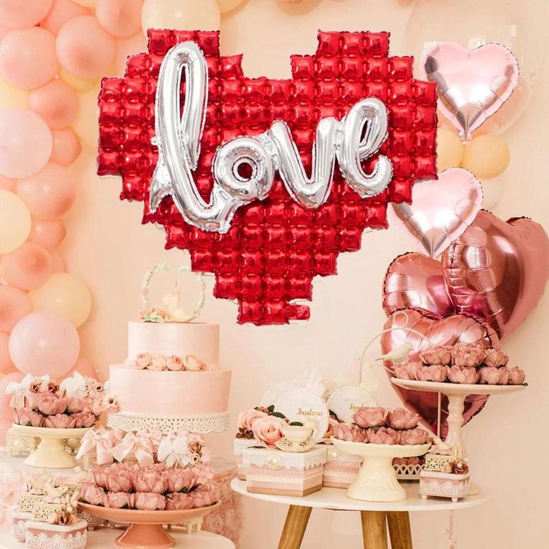 Letter & Heart Shaped Balloon Sets, 6pcs/set Balloons for Wedding Proposal Decoration, Surprise Gifts, Anniversary Gifts, Confession Gifts [Package List As Picture Shown]