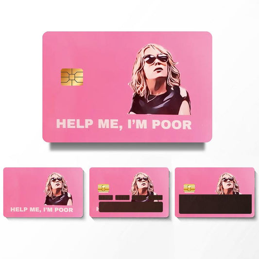 Credit Card Sticker Skin - 4 Styles Pink Funny Debit, Credit Card Sticker, Key, Debit, Credit, Slim, Waterproof, Anti-Wrinkling Removable Vinyl Debit Skin Cover Credit Card Decals