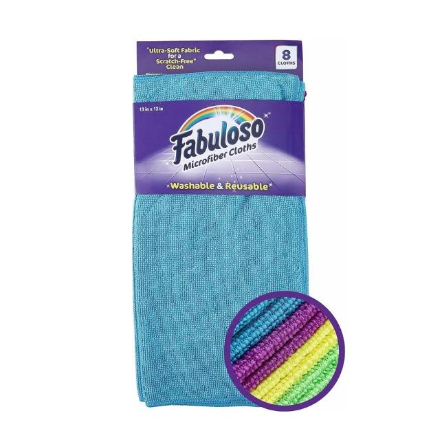 Microfiber Cleaning Cloths, 8 ct, Rainbow Colors | Lint-Free, Scratch-Free Cleaning Cloths for Surfaces and Wood Furniture | Microfiber Dustless Cloth for Bold and Bright Cleaning Experience Hand Pack