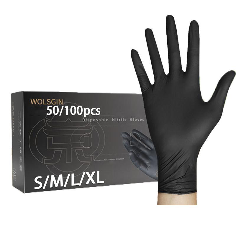 Disposable Gloves, 50/100pcs Nitrile Gloves, Household Cleaning Gloves for Kitchen, Tattoo Cleaning, Hair Dyeing, Beauty Salon