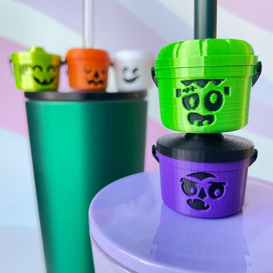 Halloween Buckets for STANDARD Straw Toppers