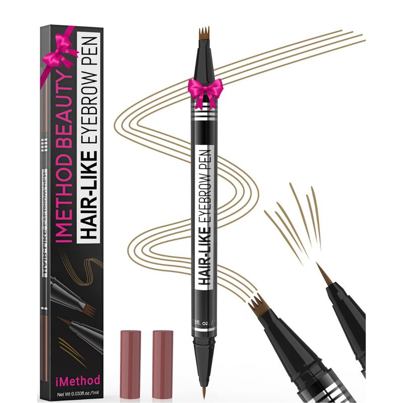 iMethod Eyebrow Pencil, 2-in-1 Waterproof Eyebrow Pen with 4 Tip Brow Pen and Ultra-Precise Brow Pencil, with Dual-ended Eyebrow Brush, Eyebrow Makeup for Natural Looking Eyebrows