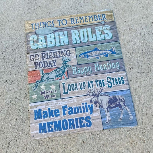 Cabin Rules Metal Signs