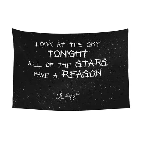 Lil Peep look at the sky tonight all of the stars have a reason tapestry