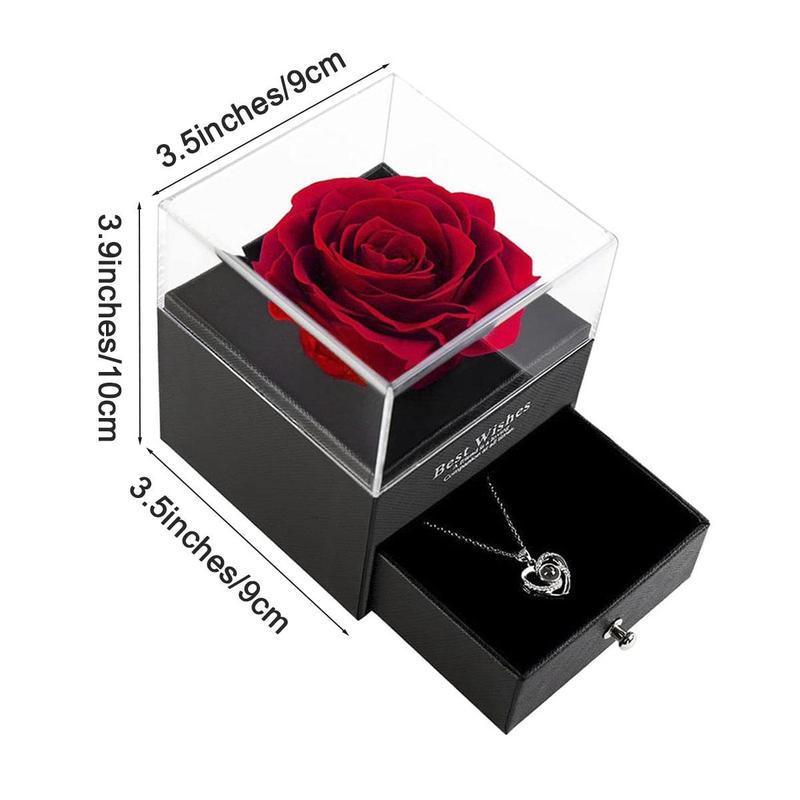 Creative Rose Design Necklace, Forever Flower Rose & Necklace Gift Box Set for Women, Mother, Wife and Girlfriend, Unique Valentine's Day Gift, Exclusive For Valentine's Day