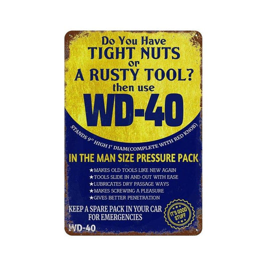 Do You Have Tight Nuts Or A Rusty Tool Letter Pattern Vintage Metal Tin Sign, 1 Count Square Wall Art Sign, Waterproof & Rust-resistant Decor for Home & Garage, Home Decor Ideas