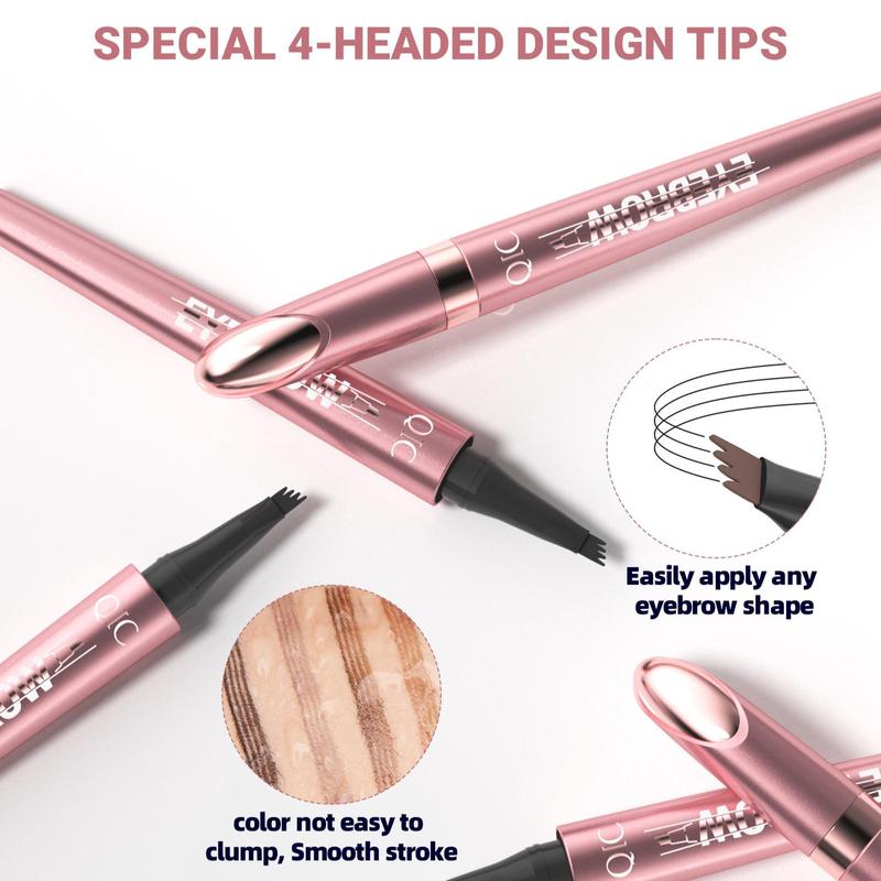 4-fork Eyebrow Pencil, Long Lasting Eyebrow Pencil, Brow Styling Brush, High Pigmented Brow Shading and Filling Pencil, Makeup Tool, Easy To Apply